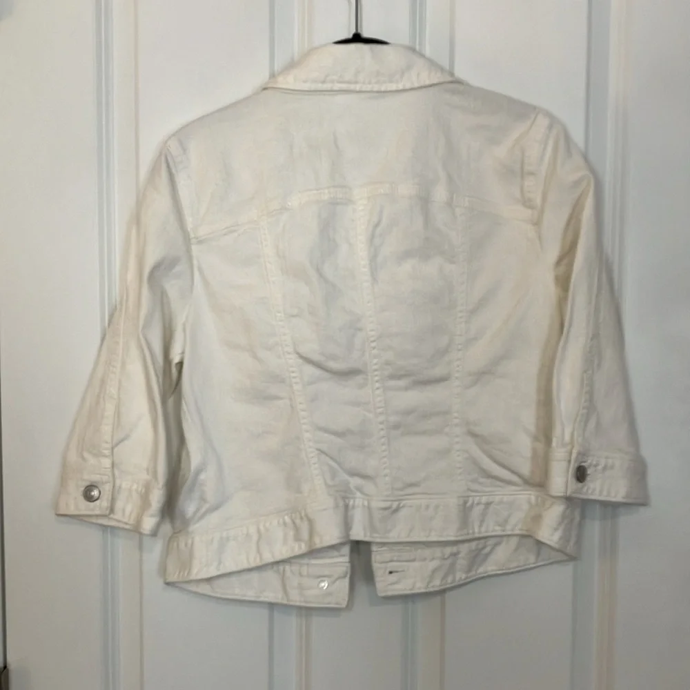 Loft Cropped White Denim Jacket - Picture 4 of 4